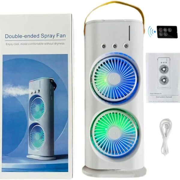 ..Rechargeable Remote Control Double Head Spray Cooling Fan