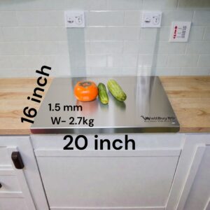 16 by 20 1.5 ,,.(16 wide Long 20 inch long 1.5mm 2.7kg ) SS Cutting Board + 5 pcs majuni free
