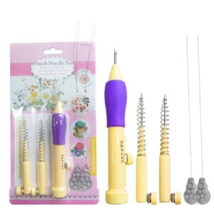 ,.Magic Embroidery Punch Needle 3 Sizes Adjustable spring Stitching Kit9